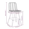  2 db bárszék polietilén rattan és acél 45 x 56 x 103,5 cm