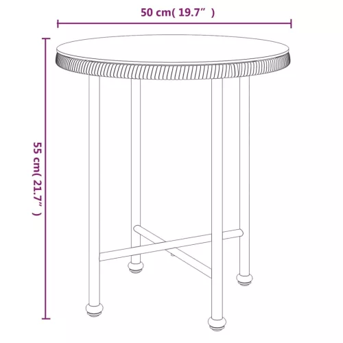  edzett üveg és acél étkezőasztal Ø50 cm