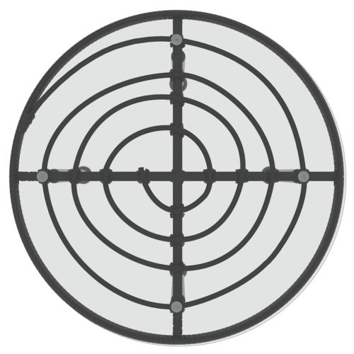  fekete edzett üveg és acél étkezőasztal Ø50 cm