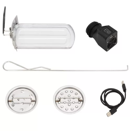  ezüst acél fatüzelésű tűzhely USB-s légfúvóval 35,5x26x28 cm