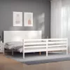  tömör fa ágykeret fejtámlával 200 x 200 cm