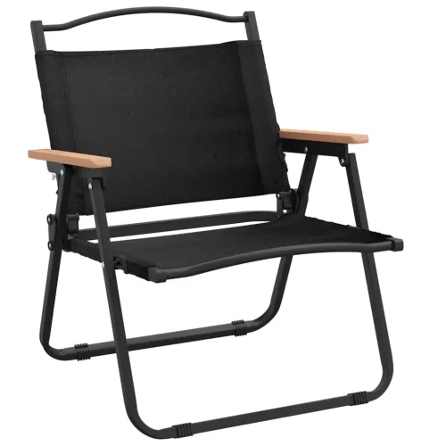  2 db fekete oxford szövet camping szék 54 x 43 x 59 cm
