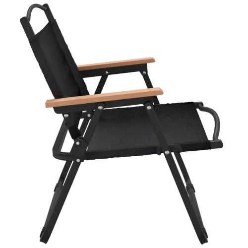  2 db fekete oxford szövet camping szék 54 x 43 x 59 cm