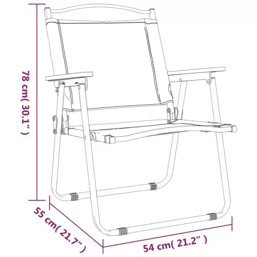  2 db bézs oxford szövet camping szék 54 x 55 x 78 cm