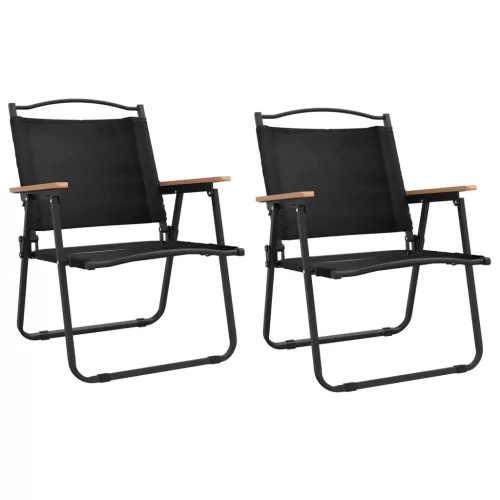  2 db fekete oxford szövet camping szék 54 x 55 x 78 cm
