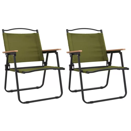  2 db zöld oxford szövet camping szék 54x55x78 cm