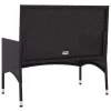  fekete 2 személyes polyrattan kerti pad párnával