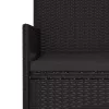  fekete 2 személyes polyrattan kerti pad párnával