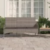  3 személyes szürke polyrattan kerti kanapé párnával