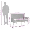  3 személyes szürke polyrattan kerti kanapé párnával