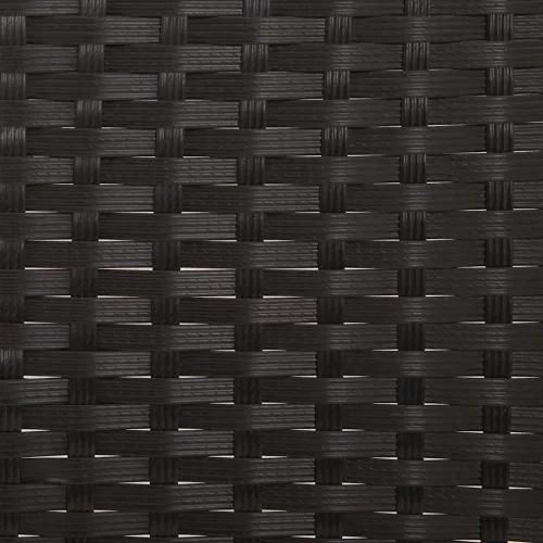  fekete 3 személyes polyrattan kerti pad párnával