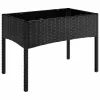  4 részes fekete polyrattan kerti ülőgarnitúra párnákkal