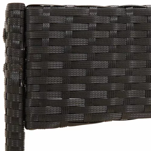  4 részes fekete polyrattan kerti ülőgarnitúra párnákkal