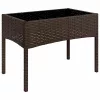  4 részes barna polyrattan kerti ülőgarnitúra párnákkal