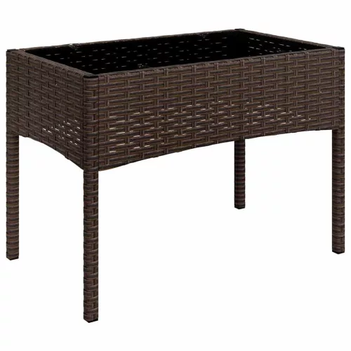  4 részes barna polyrattan kerti ülőgarnitúra párnákkal