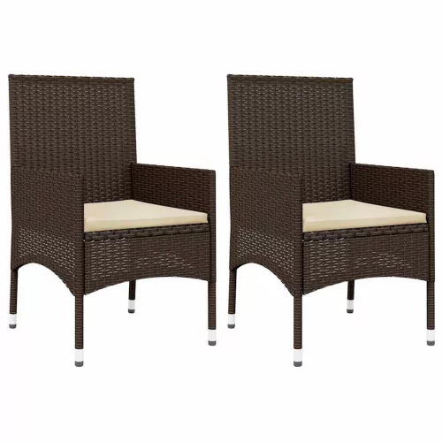  4 részes barna polyrattan kerti ülőgarnitúra párnákkal