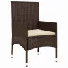  4 részes barna polyrattan kerti ülőgarnitúra párnákkal