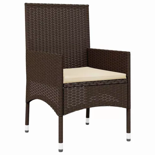  4 részes barna polyrattan kerti ülőgarnitúra párnákkal