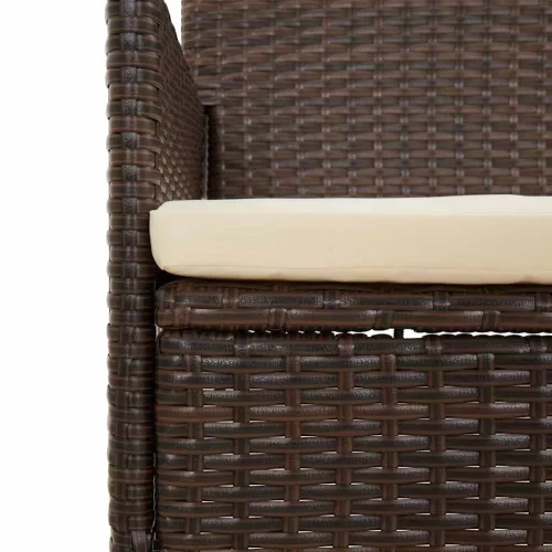  4 részes barna polyrattan kerti ülőgarnitúra párnákkal