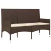  4 részes barna polyrattan kerti ülőgarnitúra párnákkal