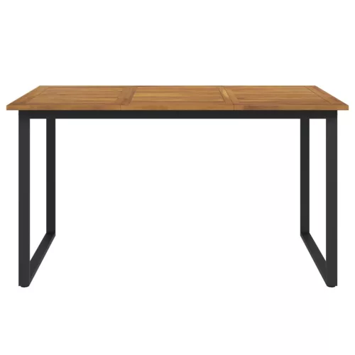  tömör akácfa kerti asztal U-alakú lábakkal 140 x 80 x 75 cm