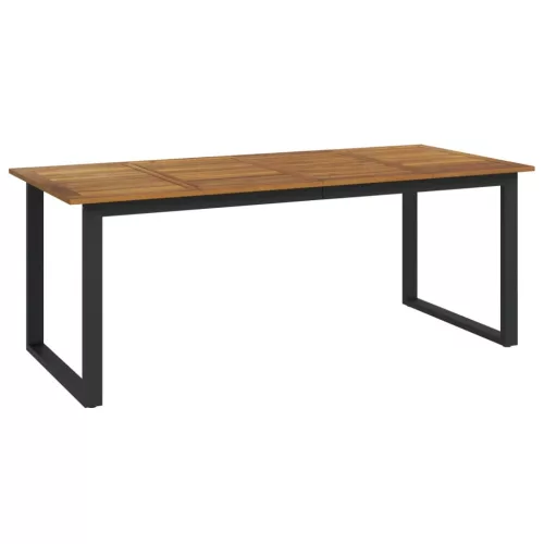  tömör akácfa kerti asztal U-alakú lábakkal 200 x 90 x 75 cm