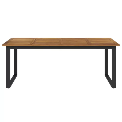  tömör akácfa kerti asztal U-alakú lábakkal 200 x 90 x 75 cm
