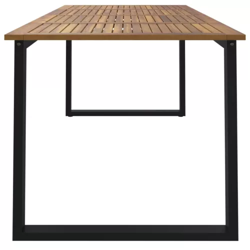  tömör akácfa kerti asztal U-alakú lábakkal 200 x 90 x 75 cm