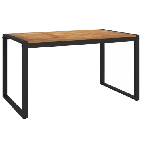  tömör akácfa kerti asztal U-alakú lábakkal 140 x 80 x 75 cm
