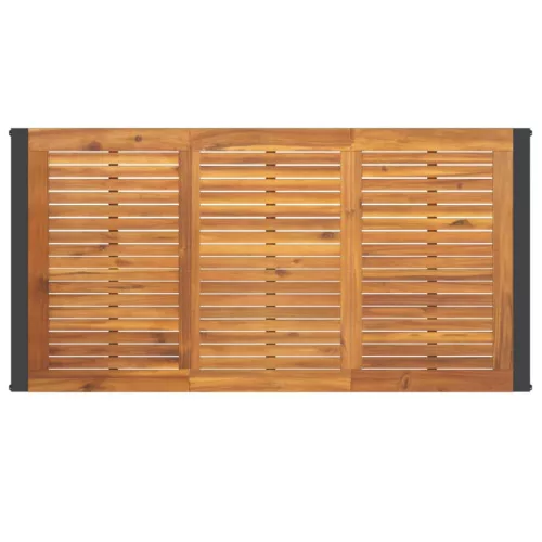  tömör akácfa kerti asztal U-alakú lábakkal 160 x 80 x 75 cm