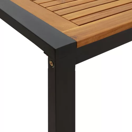  tömör akácfa kerti asztal U-alakú lábakkal 180 x 90 x 75 cm
