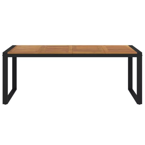  tömör akácfa kerti asztal U-alakú lábakkal 200 x 90 x 75 cm