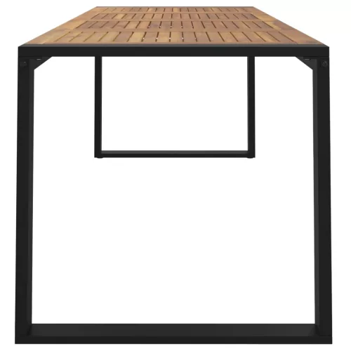  tömör akácfa kerti asztal U-alakú lábakkal 200 x 90 x 75 cm