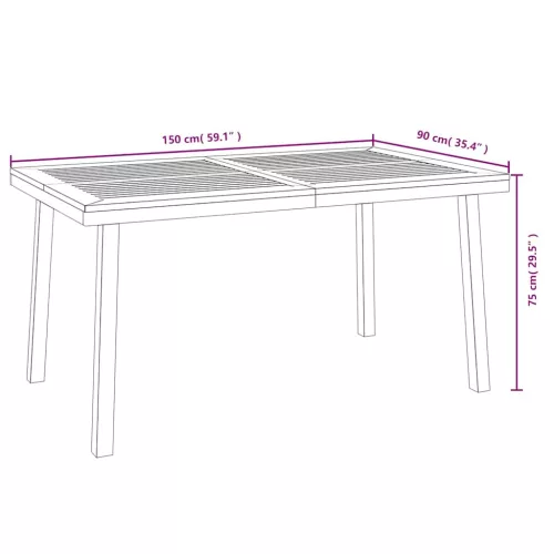  tömör akácfa kerti asztal 150 x 90 x 75 cm