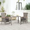  2 db szürke polyrattan kerti szék párnával