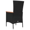  4 db fekete polyrattan kerti szék párnával