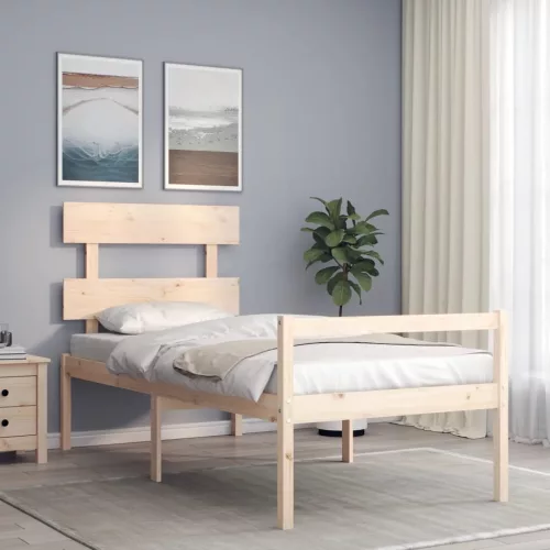  tömör fa ágy időseknek fejtámlával Small Single