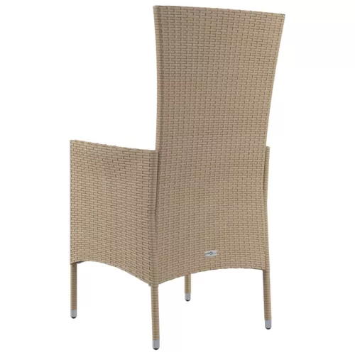  2 db bézs polyrattan kerti szék párnákkal