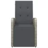  2 db szürke polyrattan dönthető kerti szék párnákkal