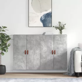  2 db betonszürke faliszekrény 69,5 x 34 x 90 cm