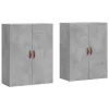  2 db betonszürke faliszekrény 69,5 x 34 x 90 cm
