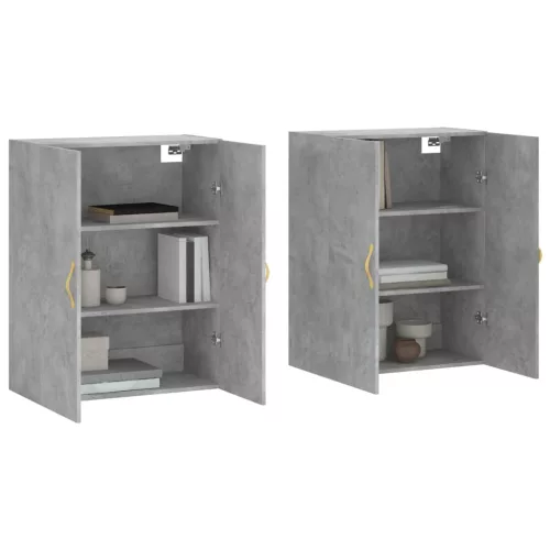  2 db betonszürke faliszekrény 69,5 x 34 x 90 cm