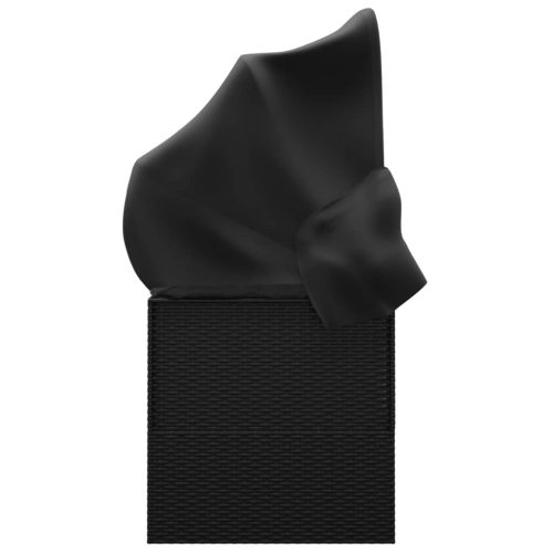  fekete polyrattan kültéri társalgókanapé tetővel és párnákkal