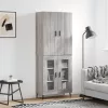  szürke sonoma szerelt fa magasszekrény 69,5 x 34 x 180 cm