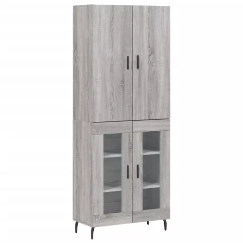  szürke sonoma szerelt fa magasszekrény 69,5 x 34 x 180 cm