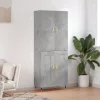  betonszürke szerelt fa magasszekrény 69,5 x 34 x 180 cm
