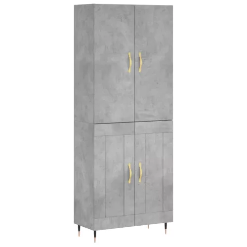  betonszürke szerelt fa magasszekrény 69,5 x 34 x 180 cm