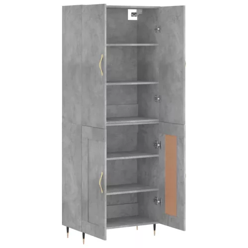  betonszürke szerelt fa magasszekrény 69,5 x 34 x 180 cm