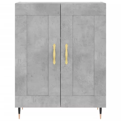  betonszürke szerelt fa magasszekrény 69,5 x 34 x 180 cm