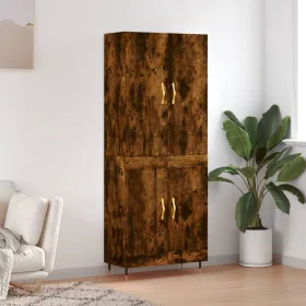    füstös tölgy színű szerelt fa magasszekrény 69,5 x 34 x 180 cm